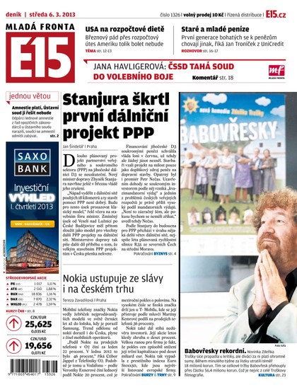 E-magazín E15 6.3.2013 - Czech Media Invest