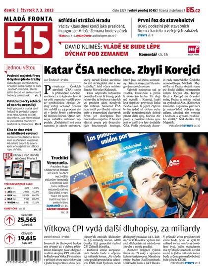 E-magazín E15 7.3.2013 - Czech Media Invest