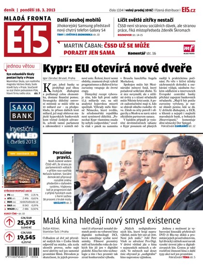 E-magazín E15 18.3.2013 - Czech Media Invest