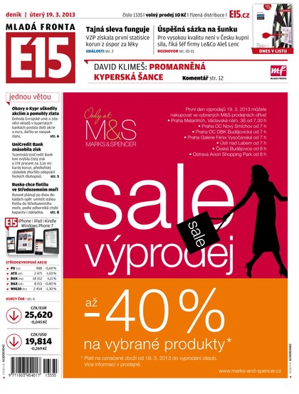 E-magazín 19.3.2013 E15  - Czech Media Invest
