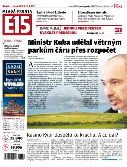 E-magazín E15 25.3.2013 - Czech Media Invest