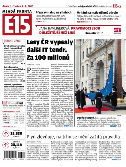 E-magazín E15 4.4.2013 - Czech Media Invest