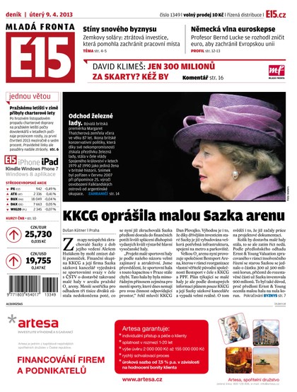 E-magazín E15 9.4.2013 - Czech Media Invest