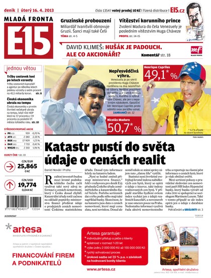 E-magazín E15 16.4.2013 - Czech Media Invest