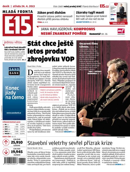 E-magazín E15  24.4.2013 - Czech Media Invest