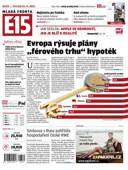 E-magazín E15 25.4.2013 - Czech Media Invest