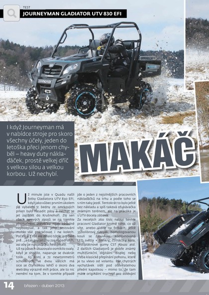 E-magazín Journeyman Gladiator UVT 830 efi - OR MEDIA s.r.o. 