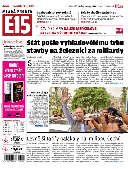 E-magazín E15 13.5.2013 - Czech Media Invest