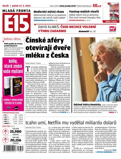 E-magazín E15 17.5.2013 - Czech Media Invest