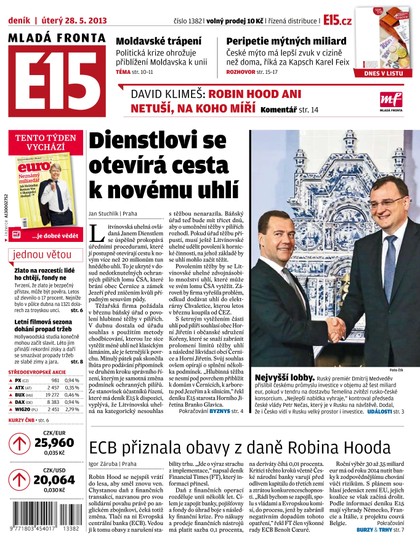 E-magazín  28.5.2013 E15 - Czech Media Invest