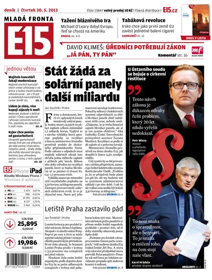 E-magazín E15 30.5.2013 - Czech Media Invest