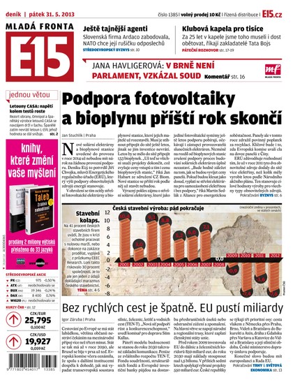 E-magazín E15 31.5.2013 - Czech Media Invest