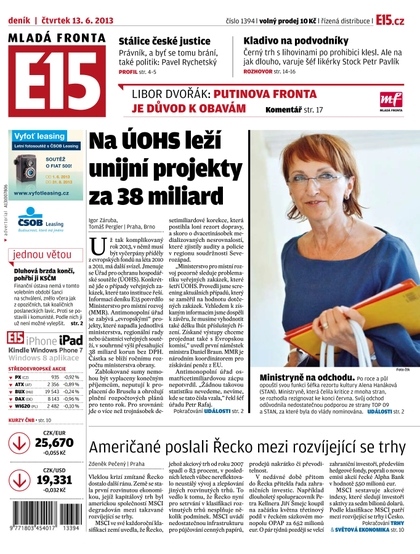E-magazín E15 13.6.2013 - Czech Media Invest