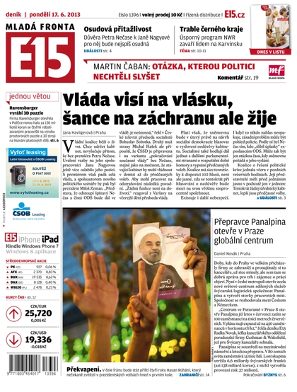 E-magazín E15 17.6.2013 - Czech Media Invest