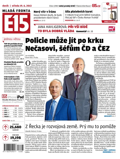 E-magazín E15 19.6.2013 - Czech Media Invest