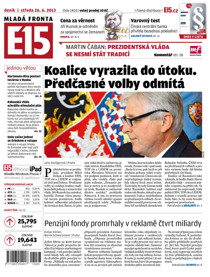 E-magazín E15 26.6.2013 - Czech Media Invest