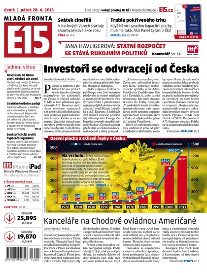 E-magazín E15 28.6.2013 - Czech Media Invest