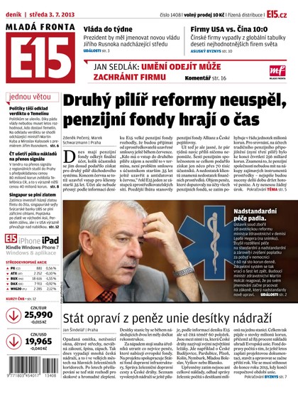 E-magazín E15 3. 7. 2013 - Czech Media Invest