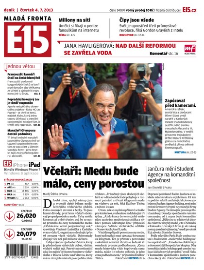 E-magazín E15 4.7.2013 - Czech Media Invest