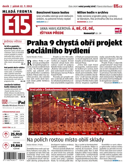 E-magazín E15 12.7.2013 - Czech Media Invest