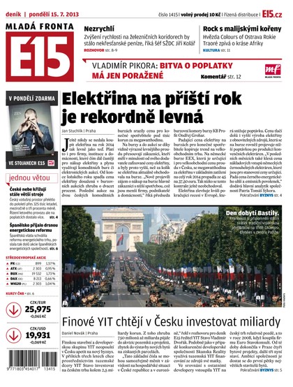 E-magazín E15 15.7.2013 - Czech Media Invest