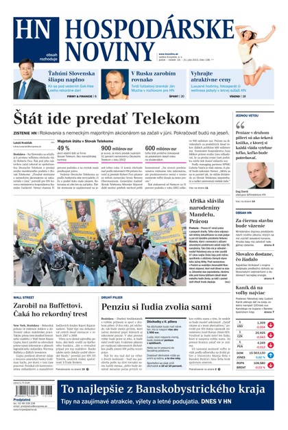 E-magazín Hospodárske noviny 19.7.2013 - MAFRA Slovakia, a.s.