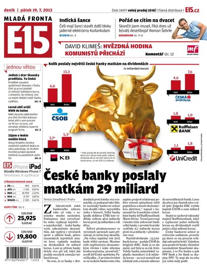 E-magazín E15 19.7.2013 - Czech Media Invest
