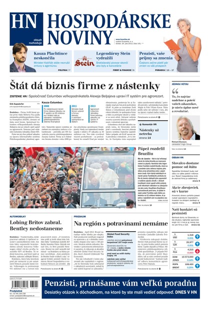 E-magazín Hospodárske noviny 24.7.2013 - MAFRA Slovakia, a.s.