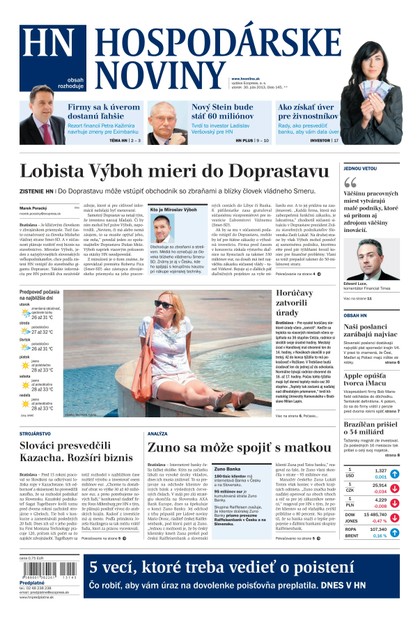 E-magazín Hospodárske noviny 30.07.2013 - MAFRA Slovakia, a.s.