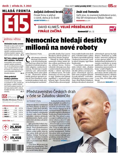 E-magazín E15 31.7.2013 - Czech Media Invest