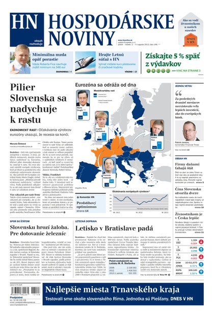 E-magazín Hospodárske noviny 02.08.2013 - MAFRA Slovakia, a.s.