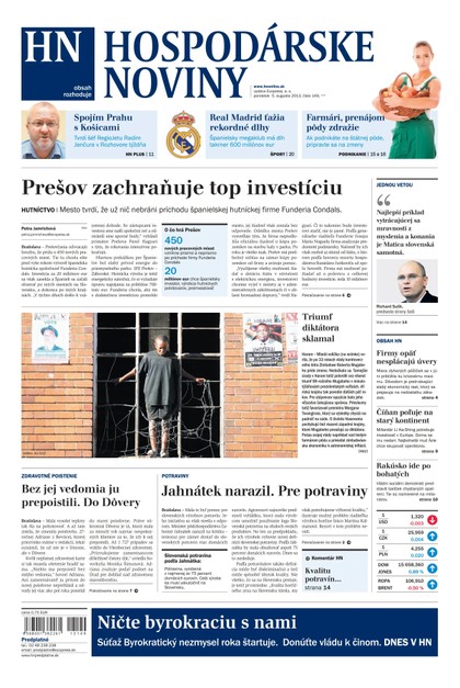 E-magazín Hospodárske noviny 05.08.2013 - MAFRA Slovakia, a.s.