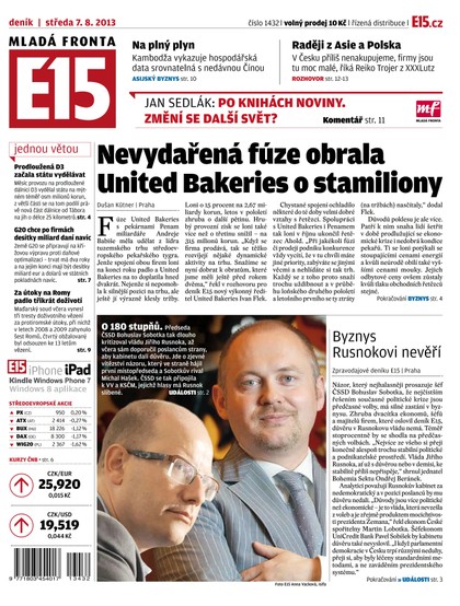 E-magazín E15 7.8.2013 - Czech Media Invest