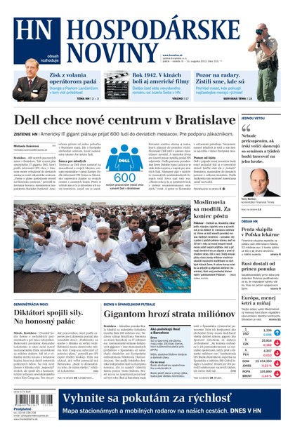 E-magazín Hospodárske noviny 09.08.2013 - MAFRA Slovakia, a.s.