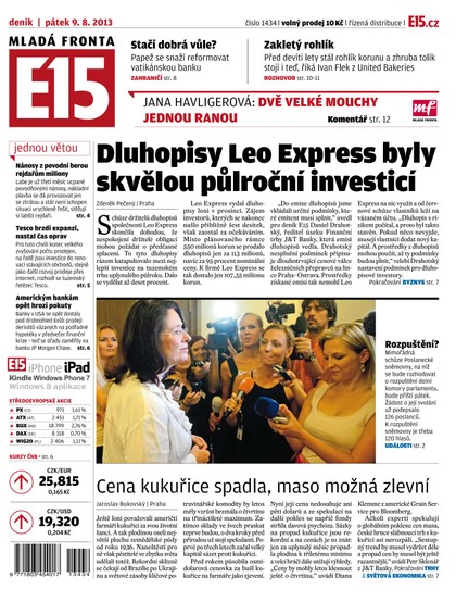 E-magazín E15 9.8.2013 - Czech Media Invest