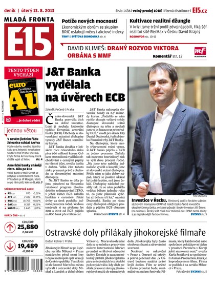 E-magazín E15 13.8.2013 - Czech Media Invest