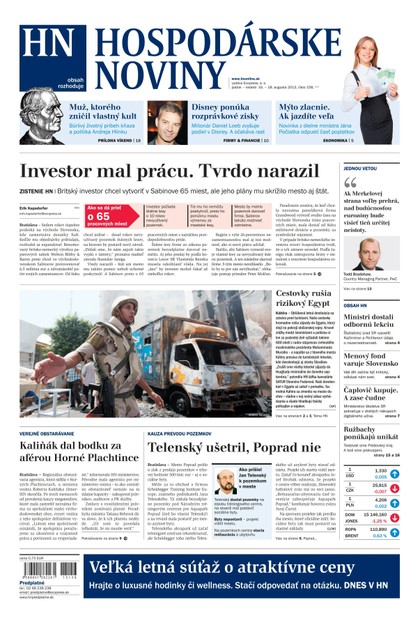 E-magazín Hospodárske noviny 16.08.2013 - MAFRA Slovakia, a.s.