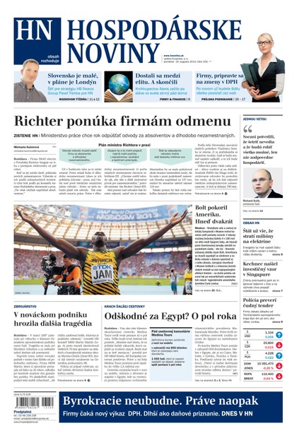 E-magazín Hospodárske noviny 19.08.2013 - MAFRA Slovakia, a.s.