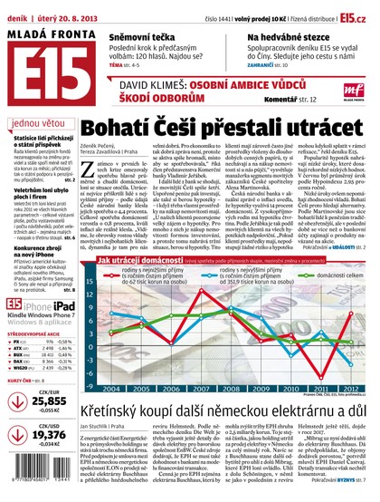 E-magazín E15 20.8.2013 - Czech Media Invest