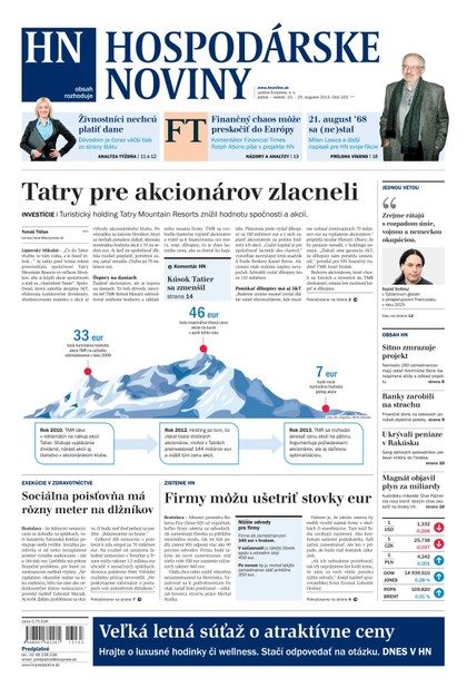 E-magazín Hospodárske noviny 23.08.2013 - MAFRA Slovakia, a.s.