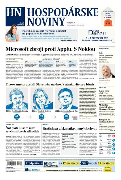 E-magazín Hospodárske noviny 04.09.2013 - MAFRA Slovakia, a.s.