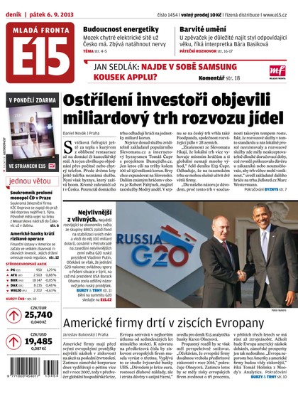 E-magazín E15 6.9.2013 - Czech Media Invest
