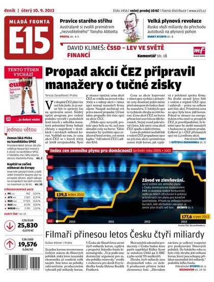E-magazín E15 10.9.2013 - Czech Media Invest