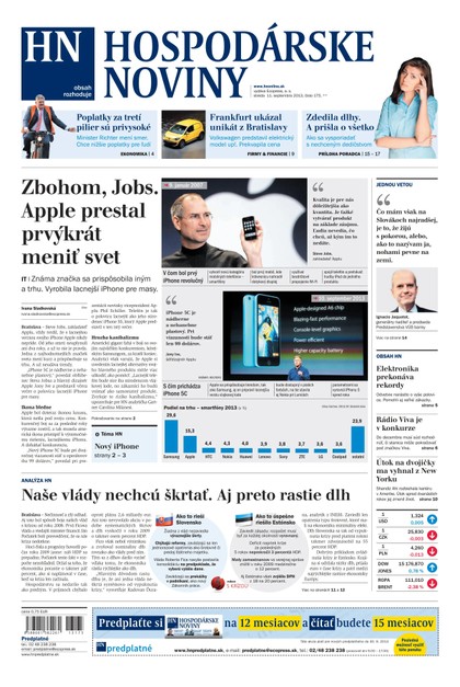 E-magazín Hospodárske noviny 11.09.2013 - MAFRA Slovakia, a.s.