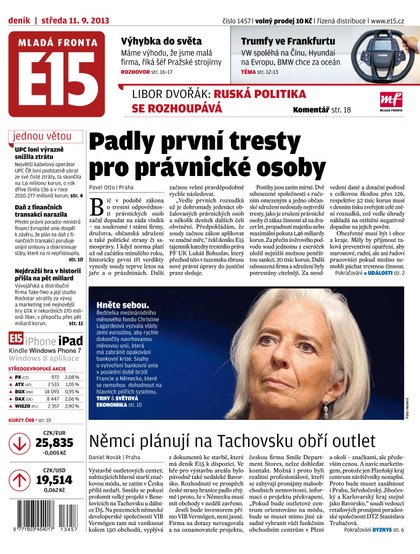 E-magazín E15 11-9-2013 - Czech Media Invest