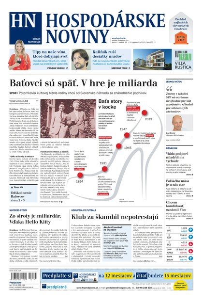 E-magazín Hospodárske noviny 13.09.2013 - MAFRA Slovakia, a.s.