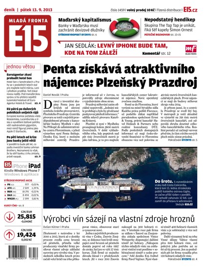 E-magazín E15 13.9.2013 - Czech Media Invest