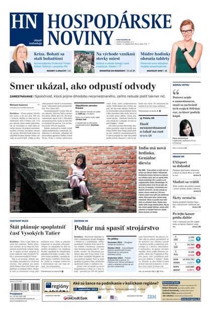 E-magazín Hospodárske noviny 17.09.2013 - MAFRA Slovakia, a.s.