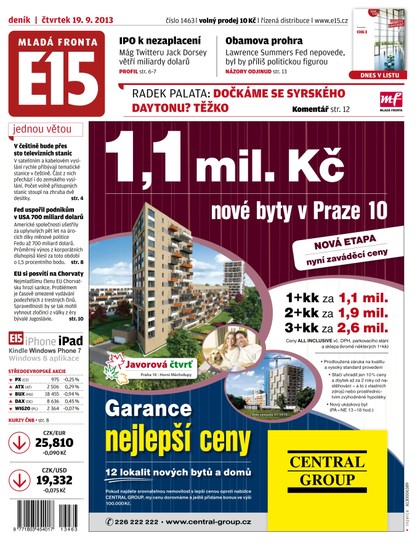 E-magazín E15 19.9.2013 - Czech Media Invest