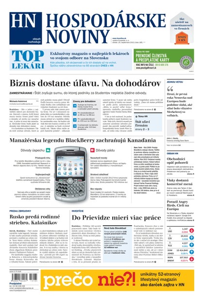 E-magazín Hospodárske noviny 25.09.2013 - MAFRA Slovakia, a.s.